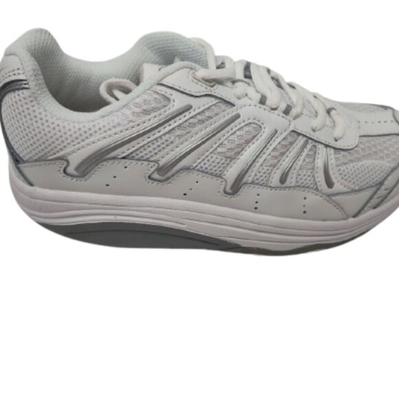 Exerstep Rocker Bottom Design Women's Brisa Leather Mesh Tennis Shoe Size 7 NIB - Picture 2 of 9